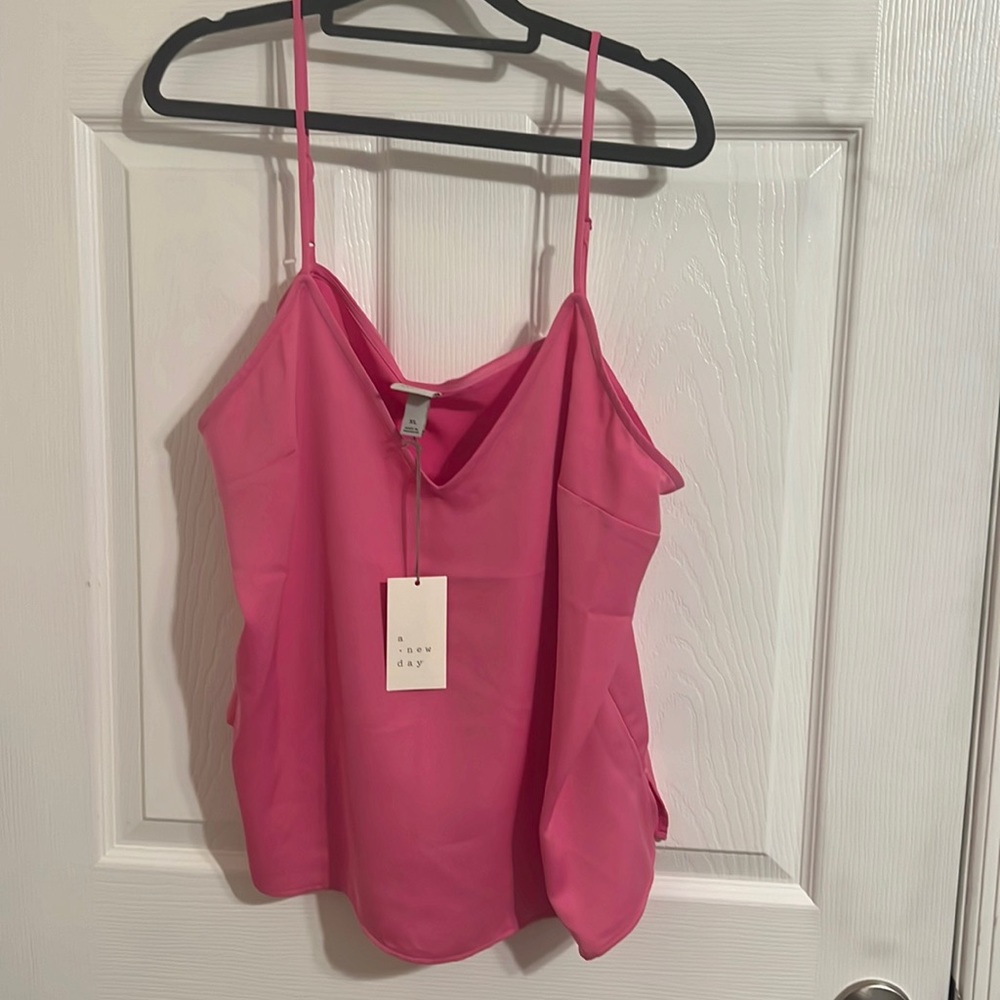 a new day Hot Pink Satin Cowl Neck Camisole